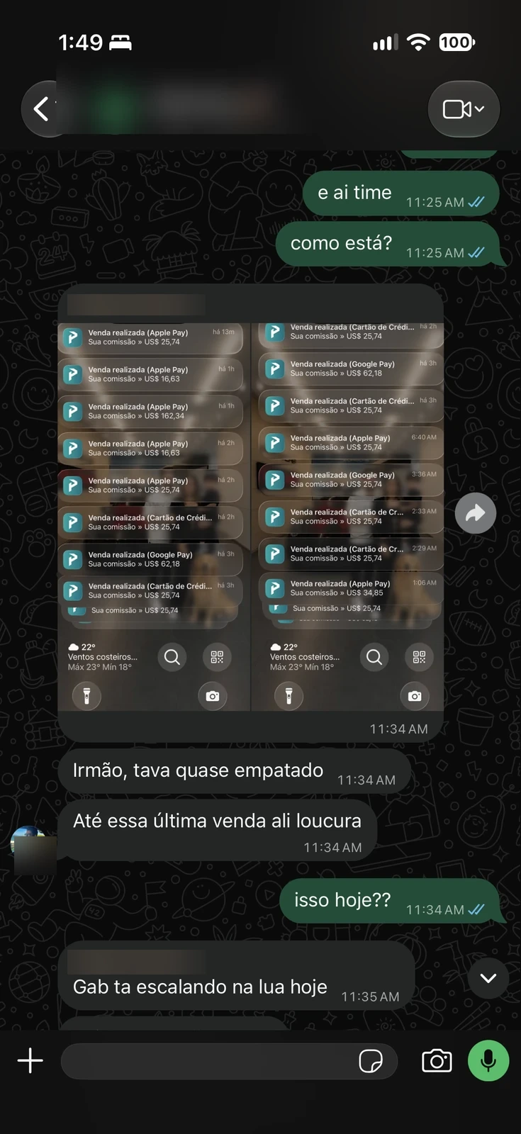 Conversa com mentorado sobre vendas